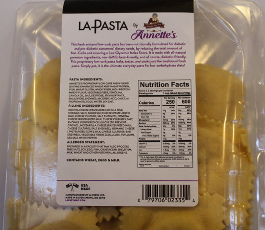 Low-Carb & High-Protein Fresh Four Cheese Ravioli - 2 Pack - Each pack is 9oz