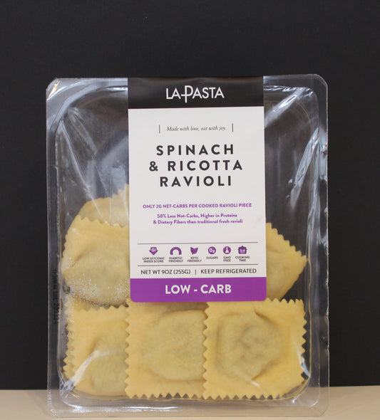 Low-Carb & High-Protein Fresh Spinach & Ricotta Cheese Ravioli - 2 Pack - Each pack is 9oz
