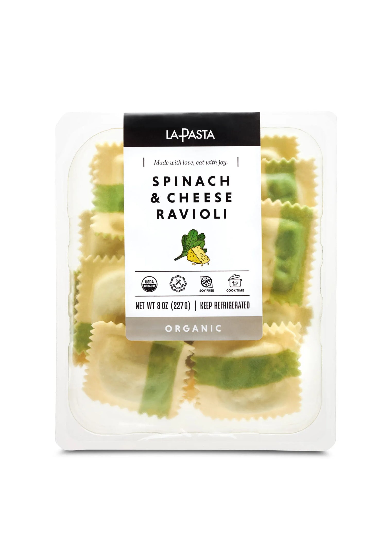 Organic Fresh Spinach & Cheese Ravioli - 2 Pack - Each pack is 9oz