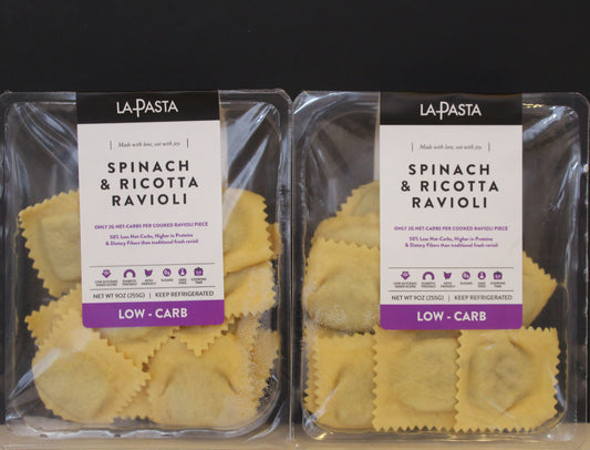 Low-Carb & High-Protein Fresh Spinach & Ricotta Cheese Ravioli - 2 Pack - Each pack is 9oz