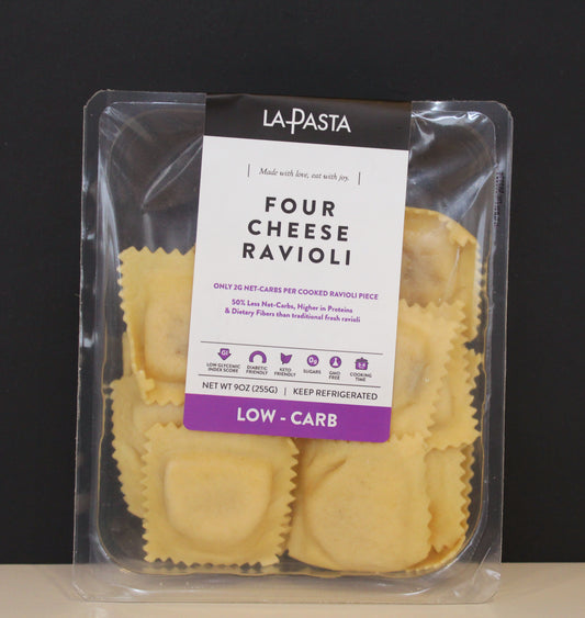 Low-Carb & High-Protein Fresh Four Cheese Ravioli - 2 Pack - Each pack is 9oz